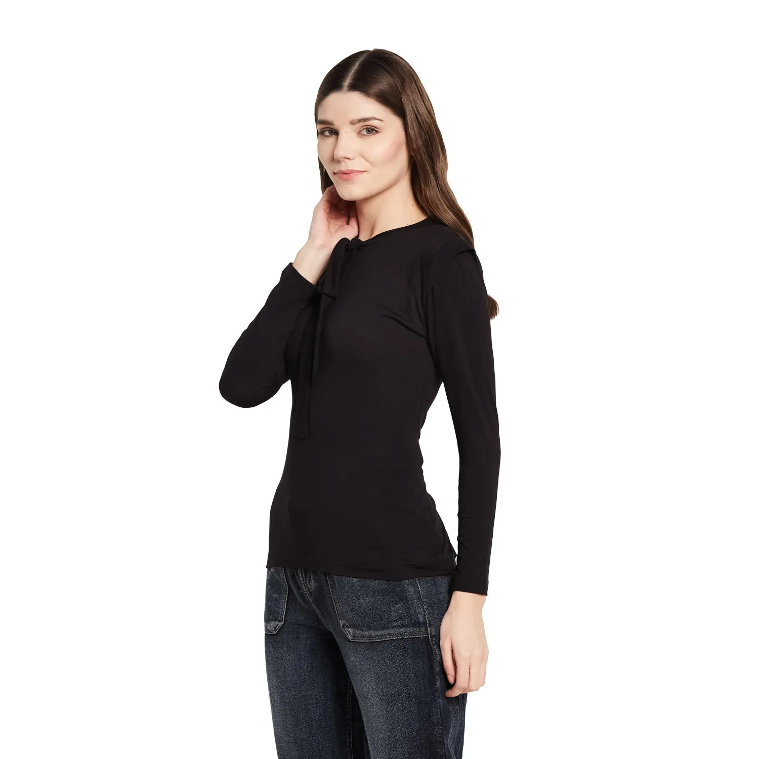 FRONT TIE UP SHOULDER DETAILED TOP