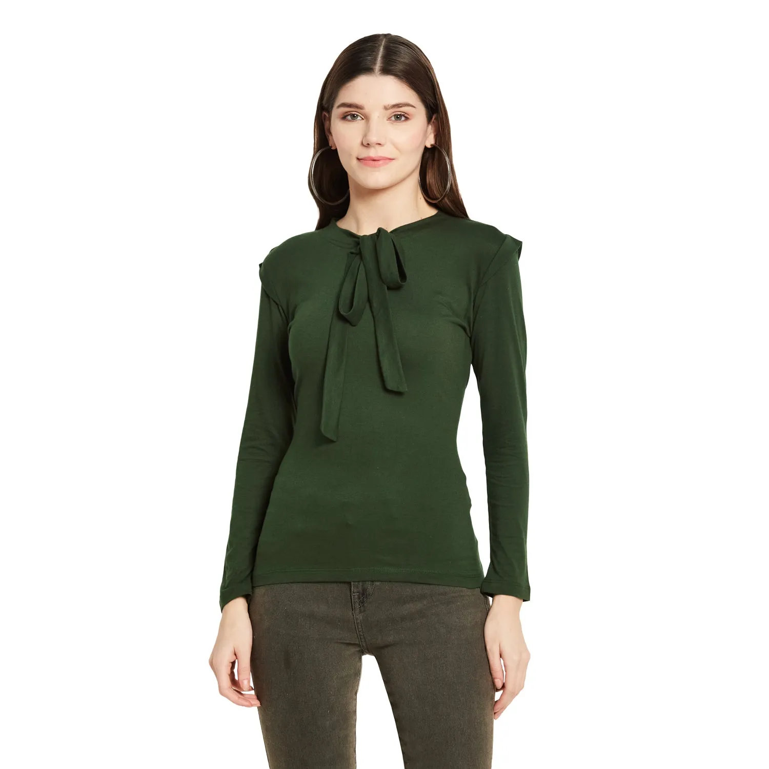FRONT TIE UP SHOULDER DETAILED TOP