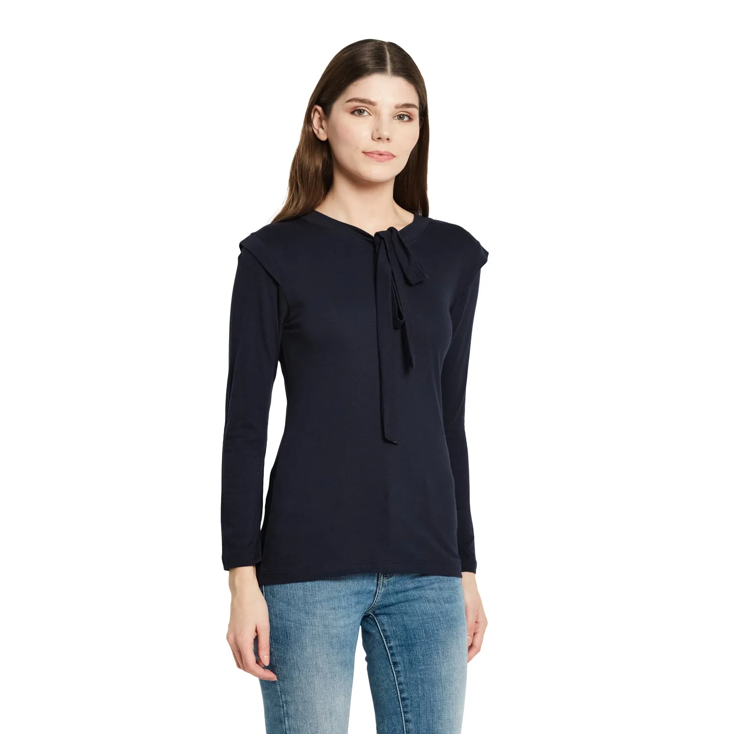 FRONT TIE UP SHOULDER DETAILED TOP