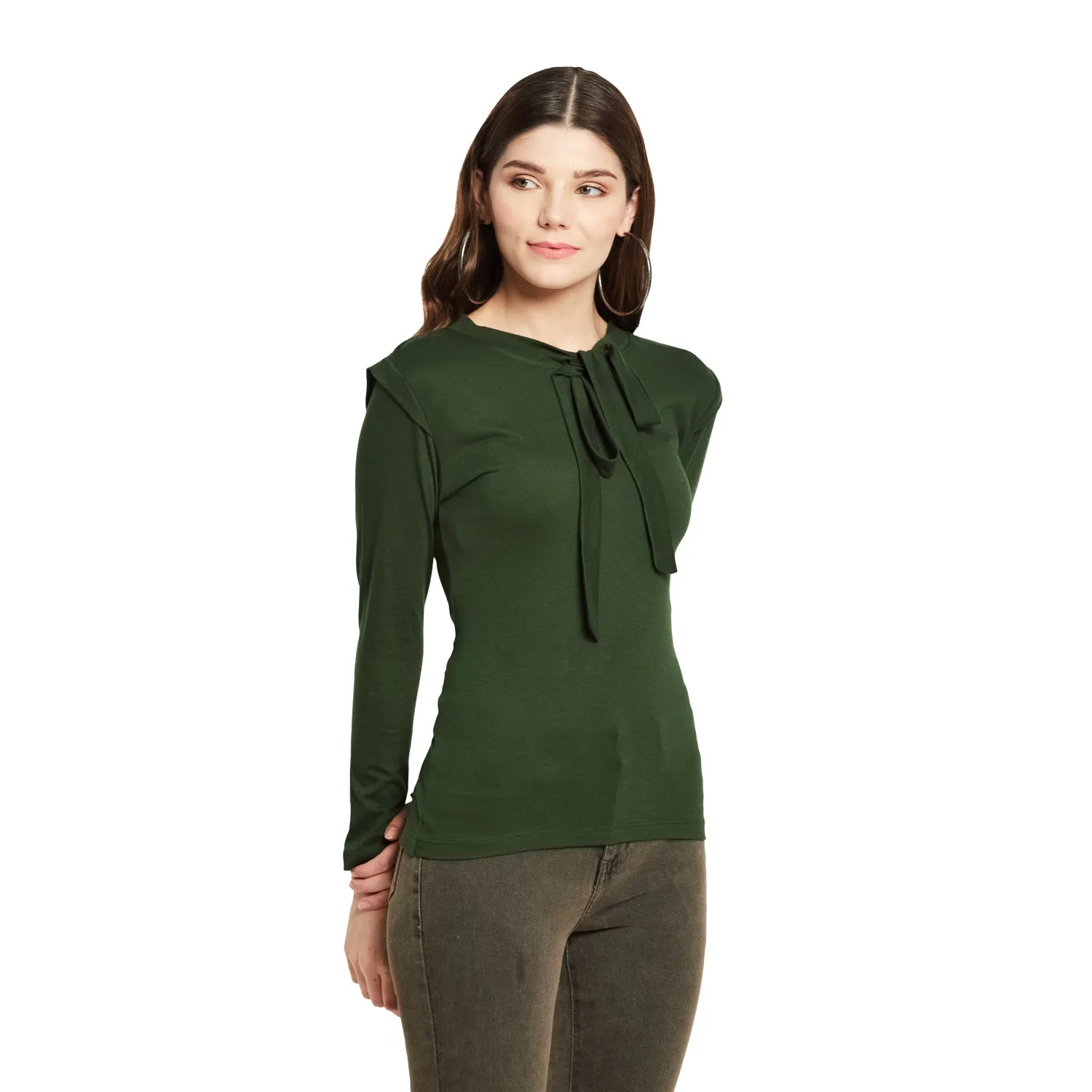 FRONT TIE UP SHOULDER DETAILED TOP