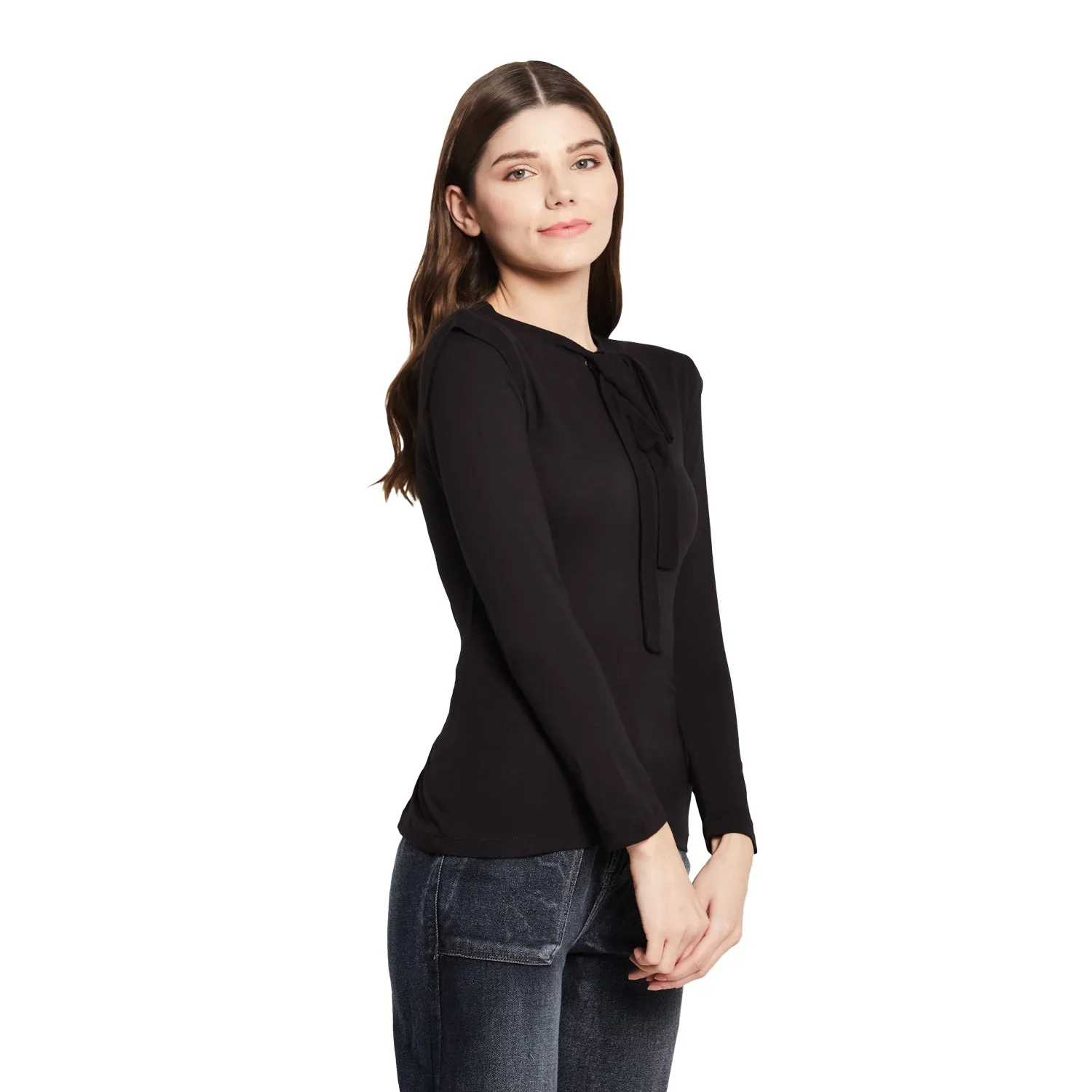 FRONT TIE UP SHOULDER DETAILED TOP