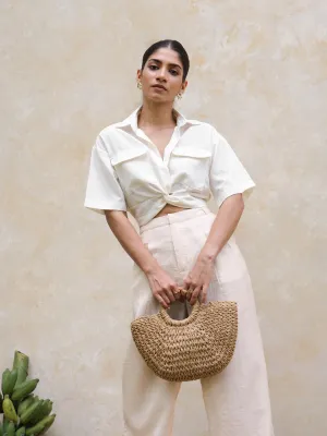 Front Twisted Short Sleeved Top