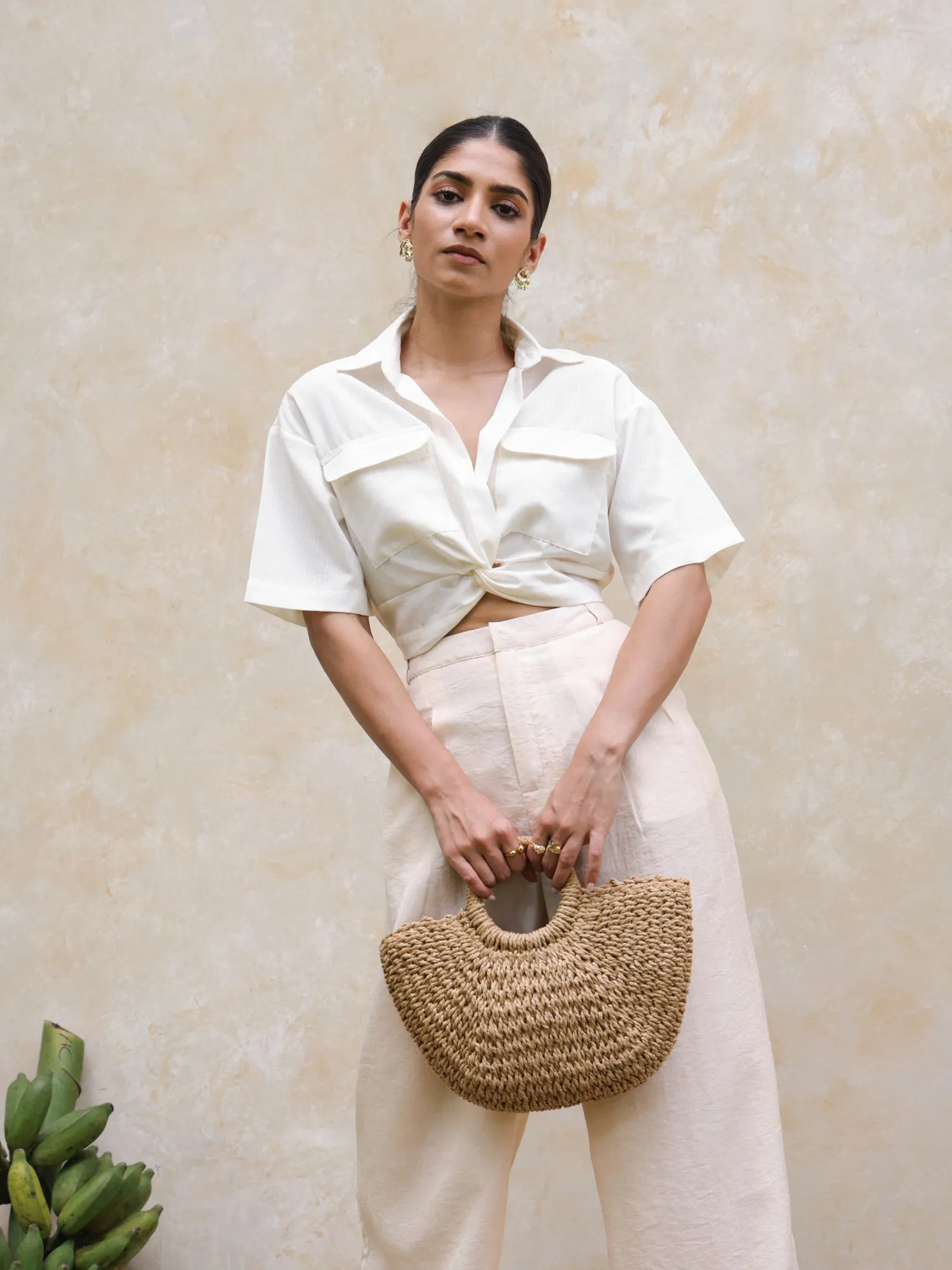 Front Twisted Short Sleeved Top