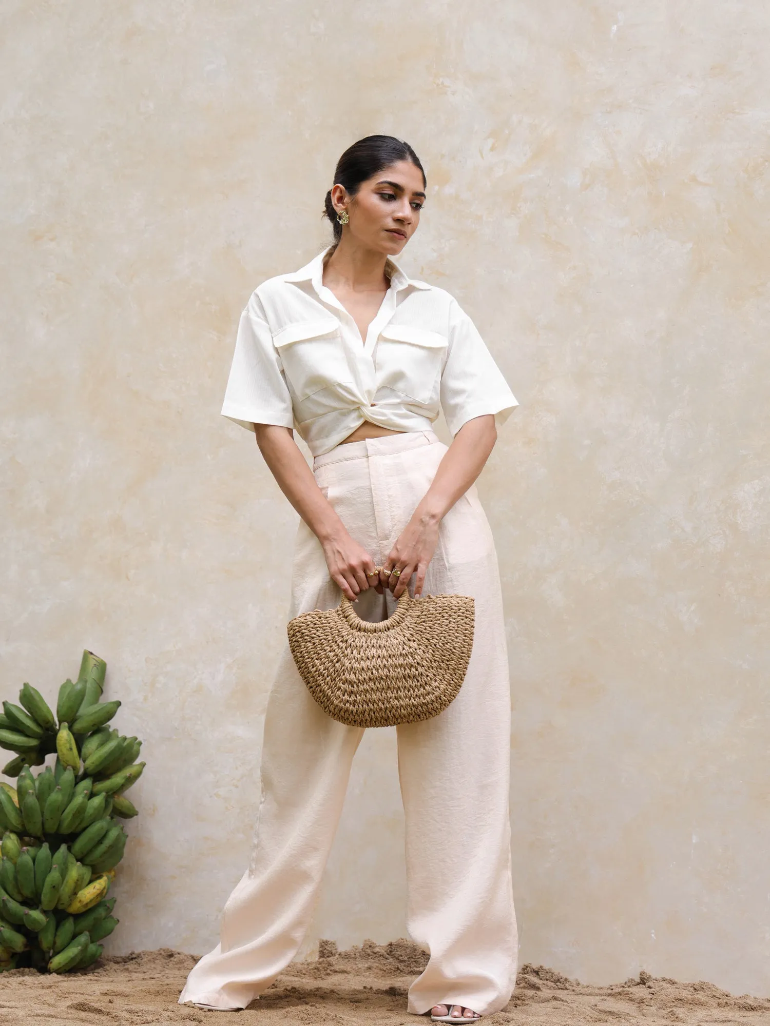 Front Twisted Short Sleeved Top
