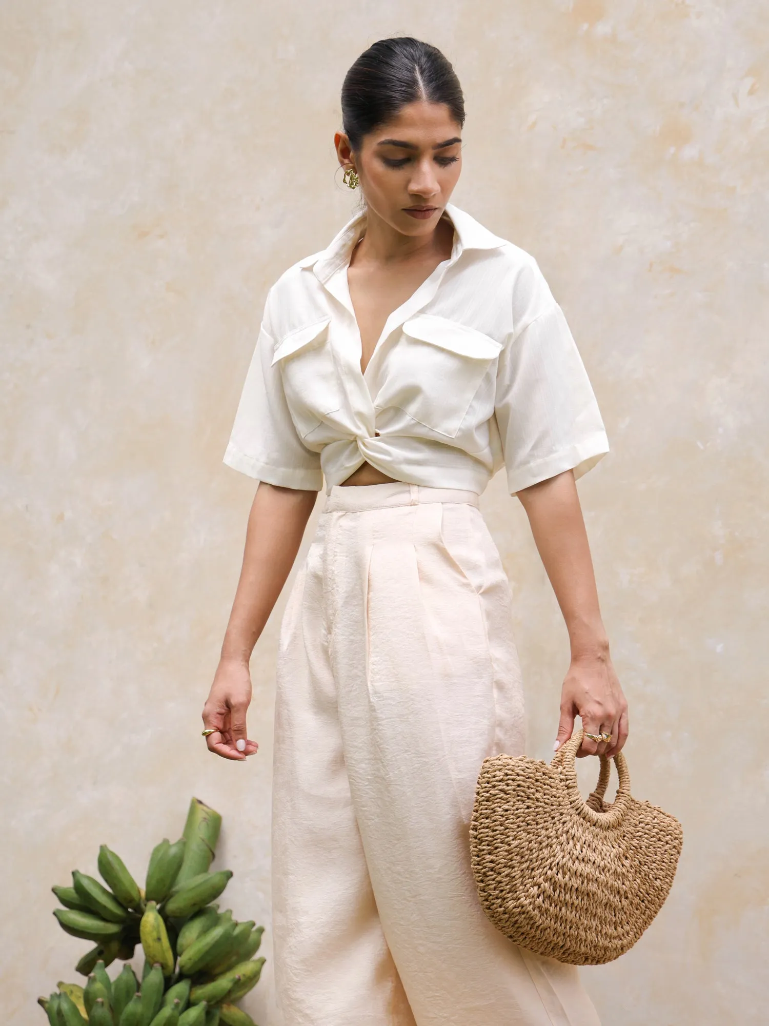 Front Twisted Short Sleeved Top