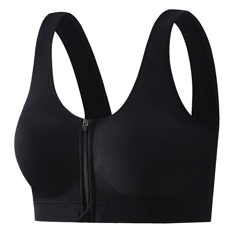 Front Zipper Sports Bra Shockproof High Strength Beauty Back for Ultimate Support