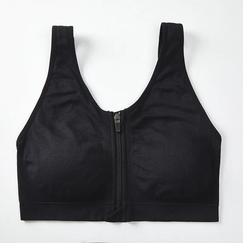 Front Zipper Sports Bra Shockproof High Strength Beauty Back for Ultimate Support