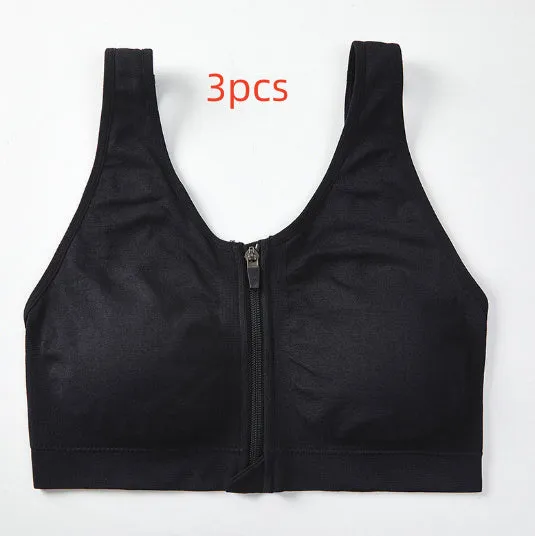 Front Zipper Sports Bra Shockproof High Strength Beauty Back for Ultimate Support