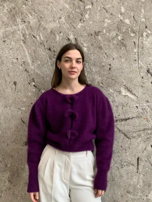 fuzzy purple sweater