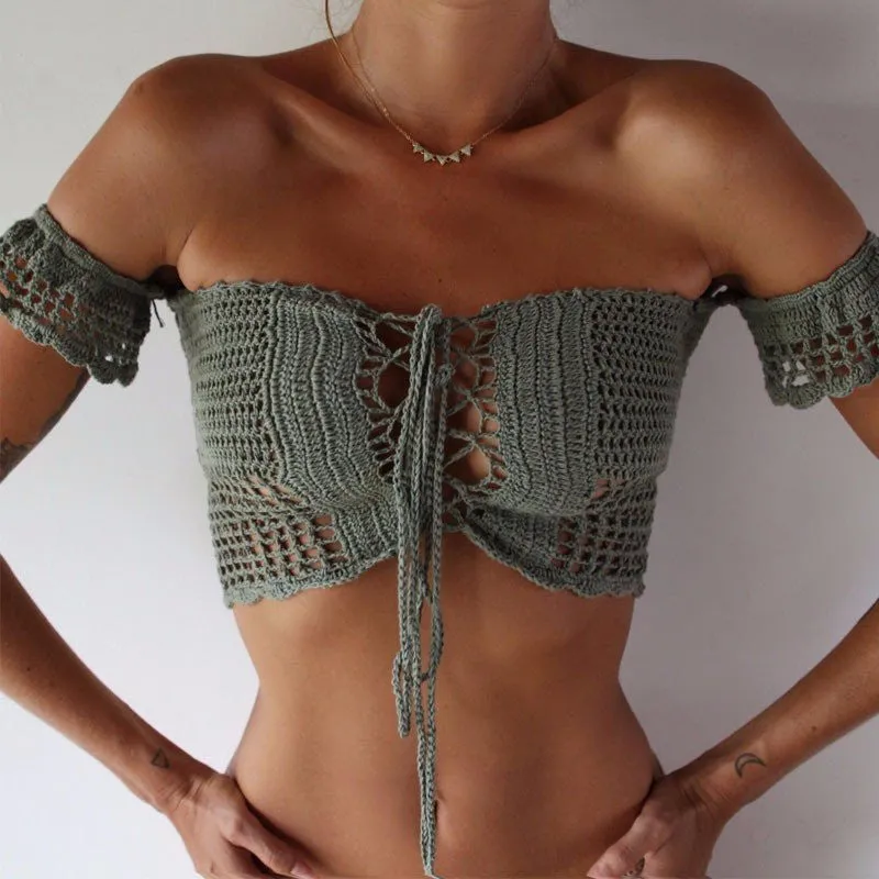 GAME CHANGER CROCHET CROP TOP