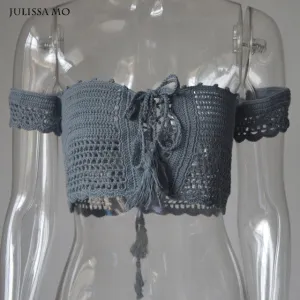 GAME CHANGER CROCHET CROP TOP