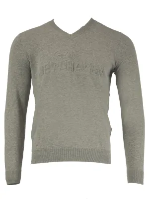 GANT Men's Grey Melange  O2 Gant Logo V-Neck Sweatshirt 81245 Size M $165 NWT