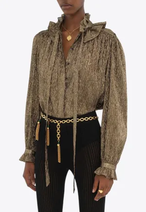 Gathered Fluid Silk Blouse