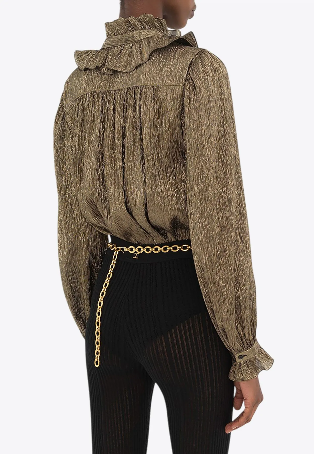 Gathered Fluid Silk Blouse