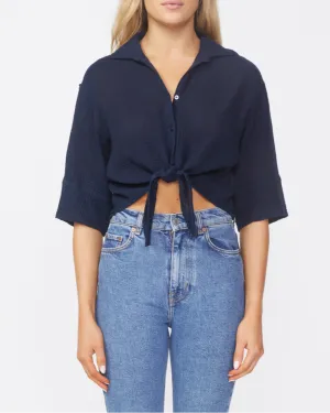 Gauze Front Tie Shirt