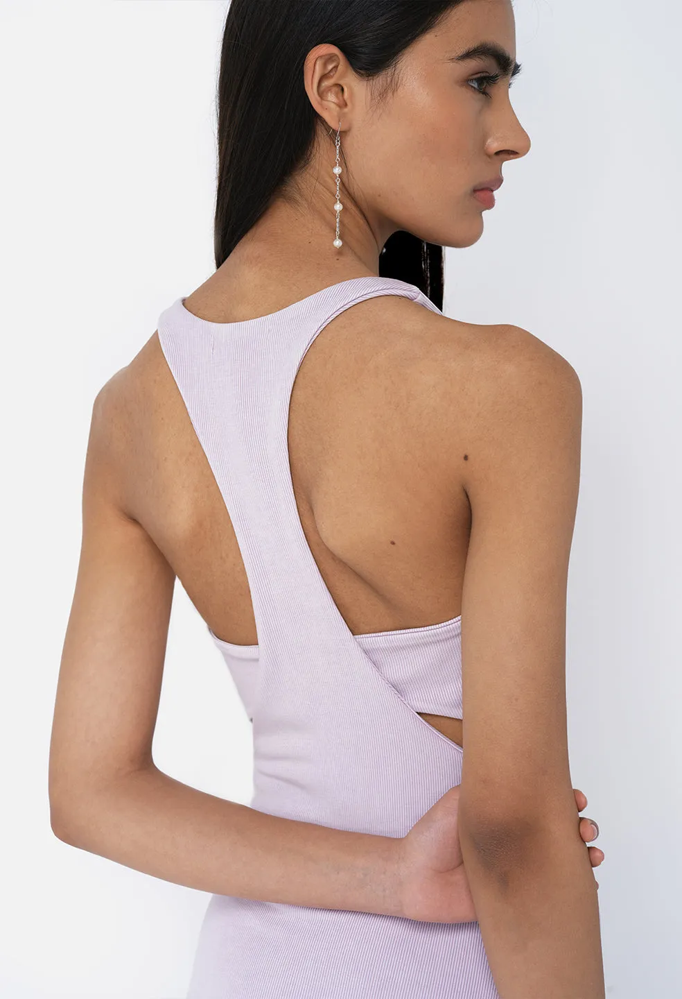 Gemini Rib Bandeau Dress / Mineral Wash Thistle