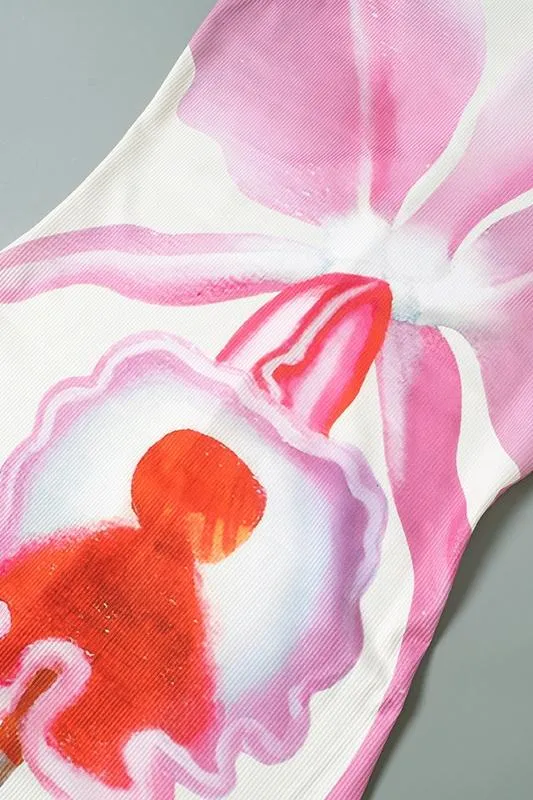 Gilda® | Printed turtleneck maxi tank top dress