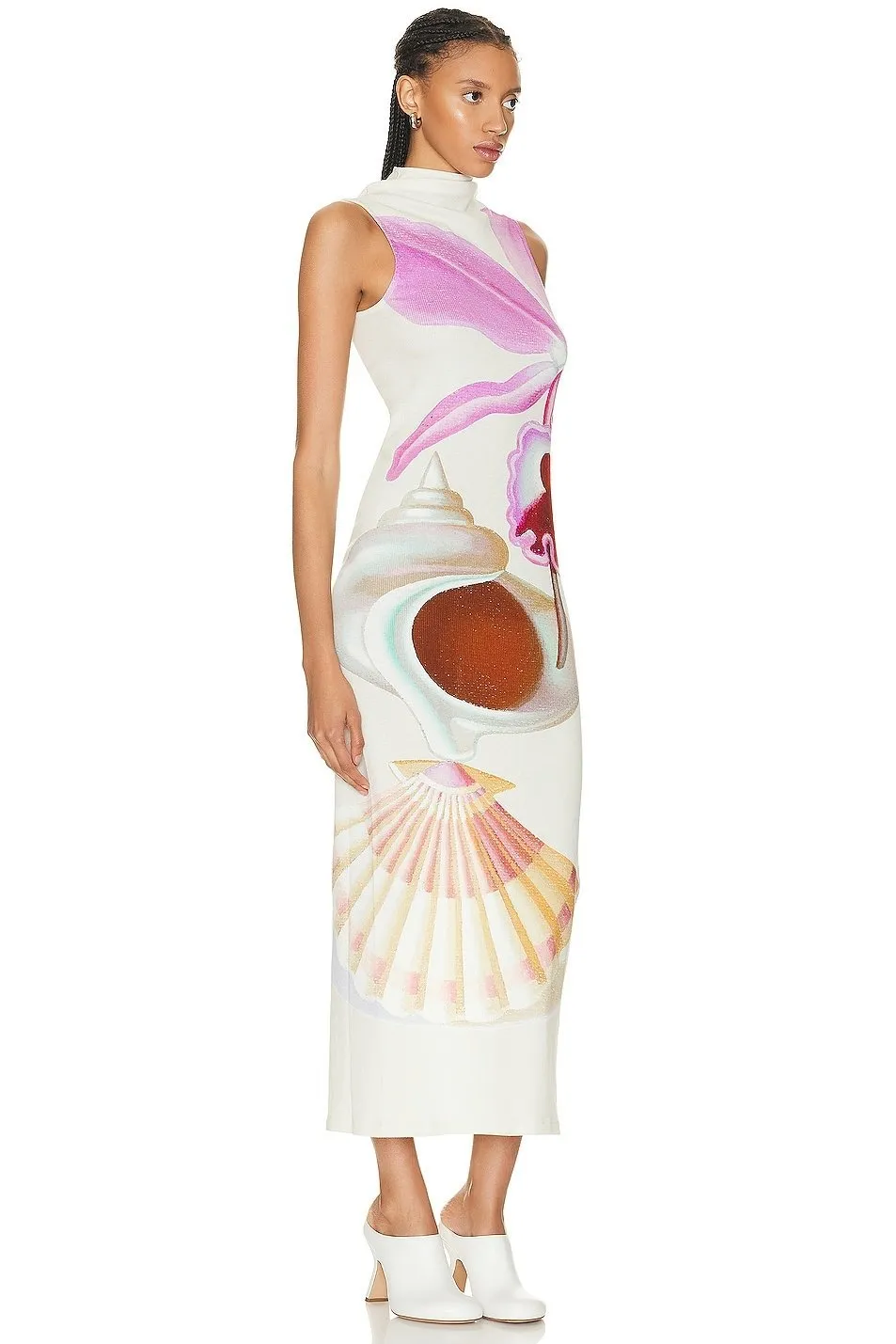 Gilda® | Printed turtleneck maxi tank top dress