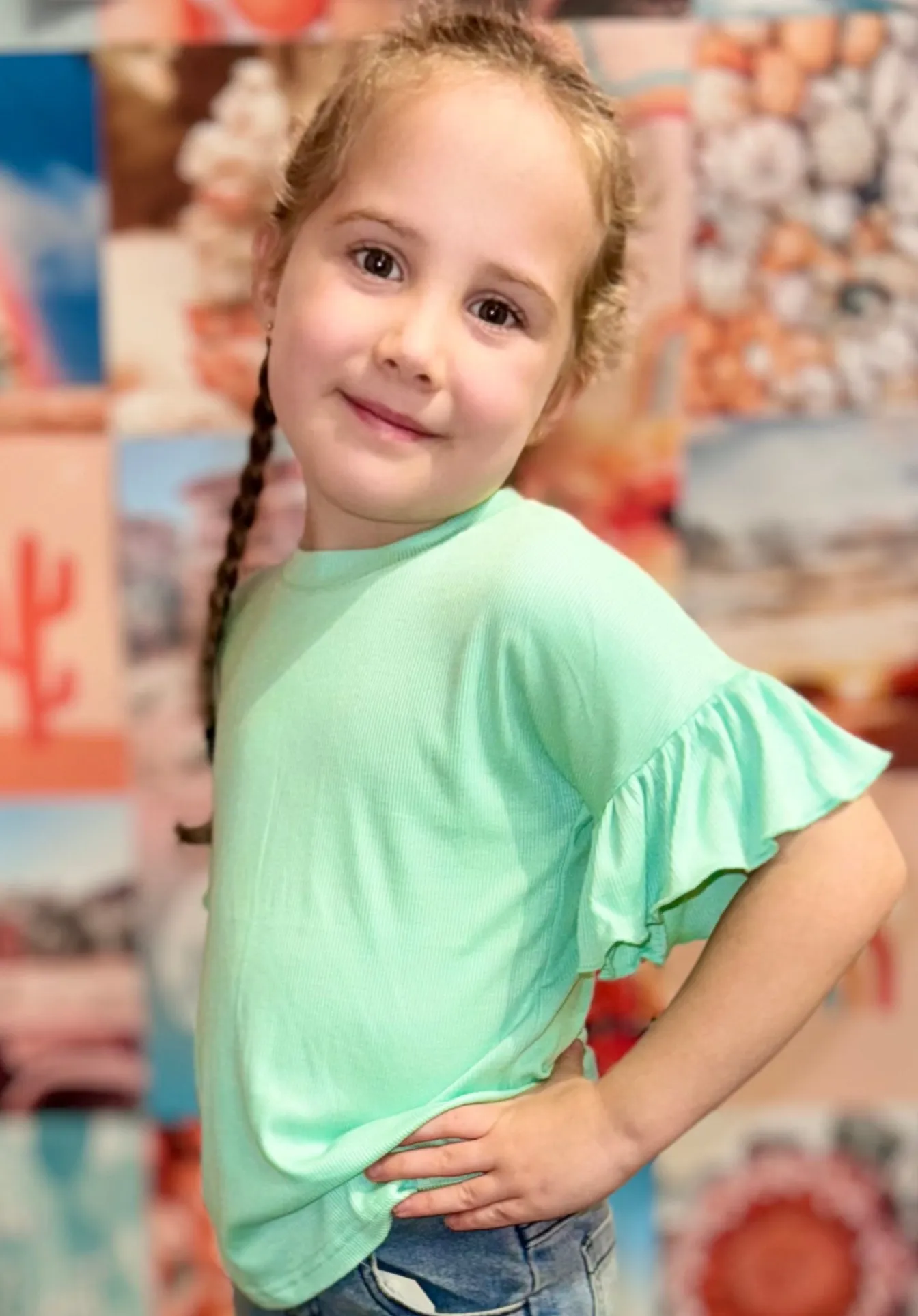 Girls Tops With Ruffles Sleeves