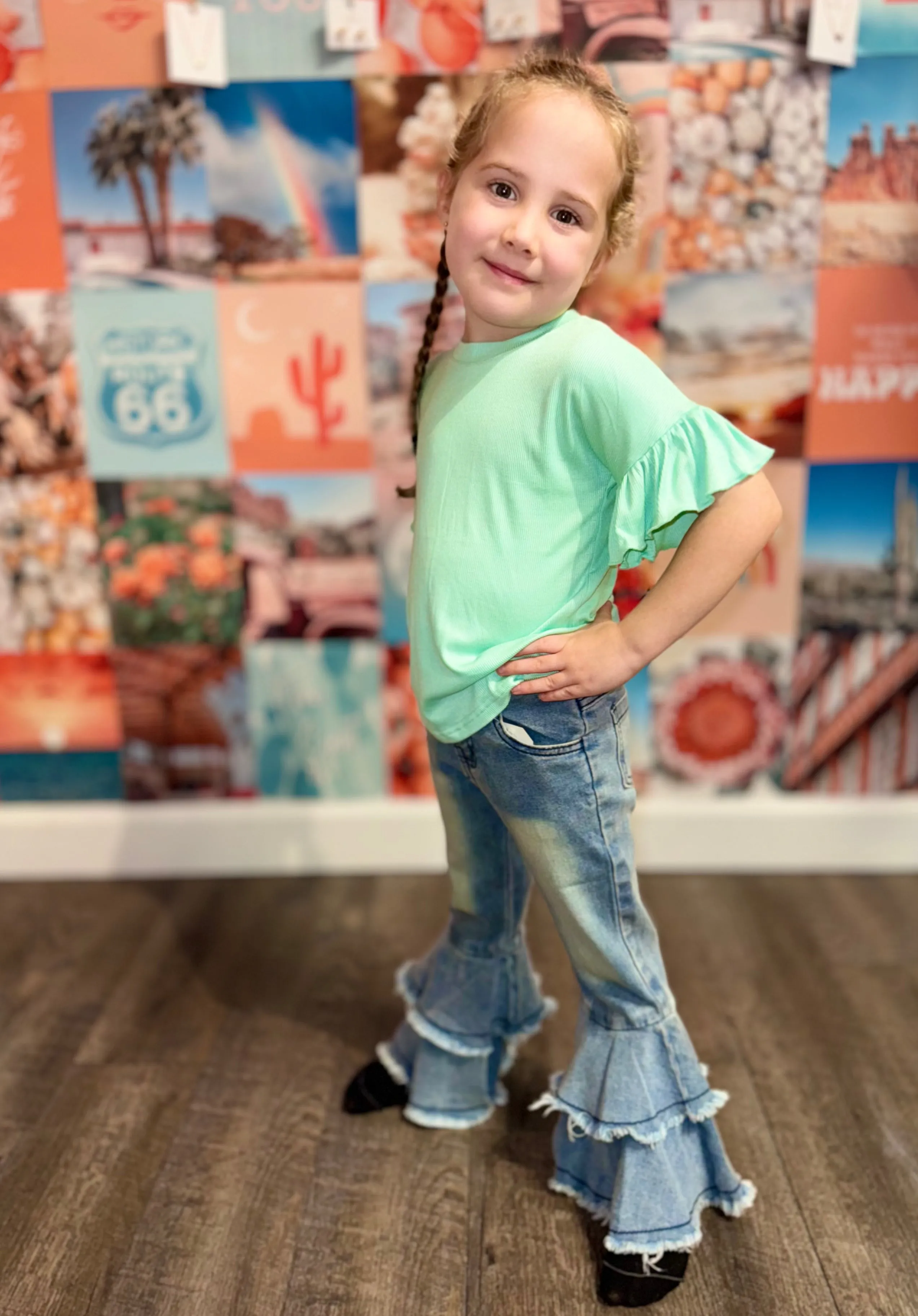 Girls Tops With Ruffles Sleeves
