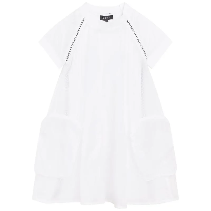 Girls White 2 In 1 Dress