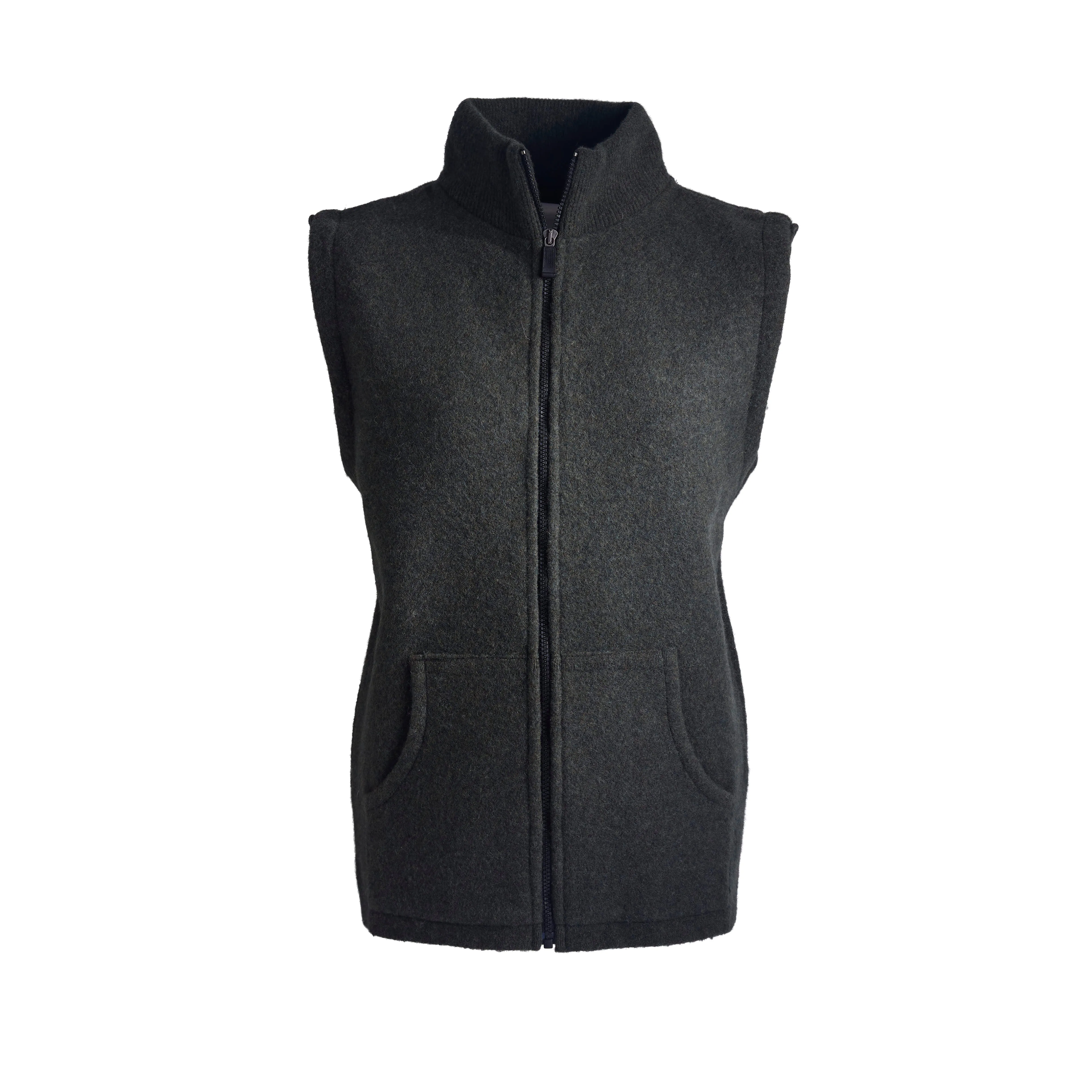 Green Felted Wool Gilet