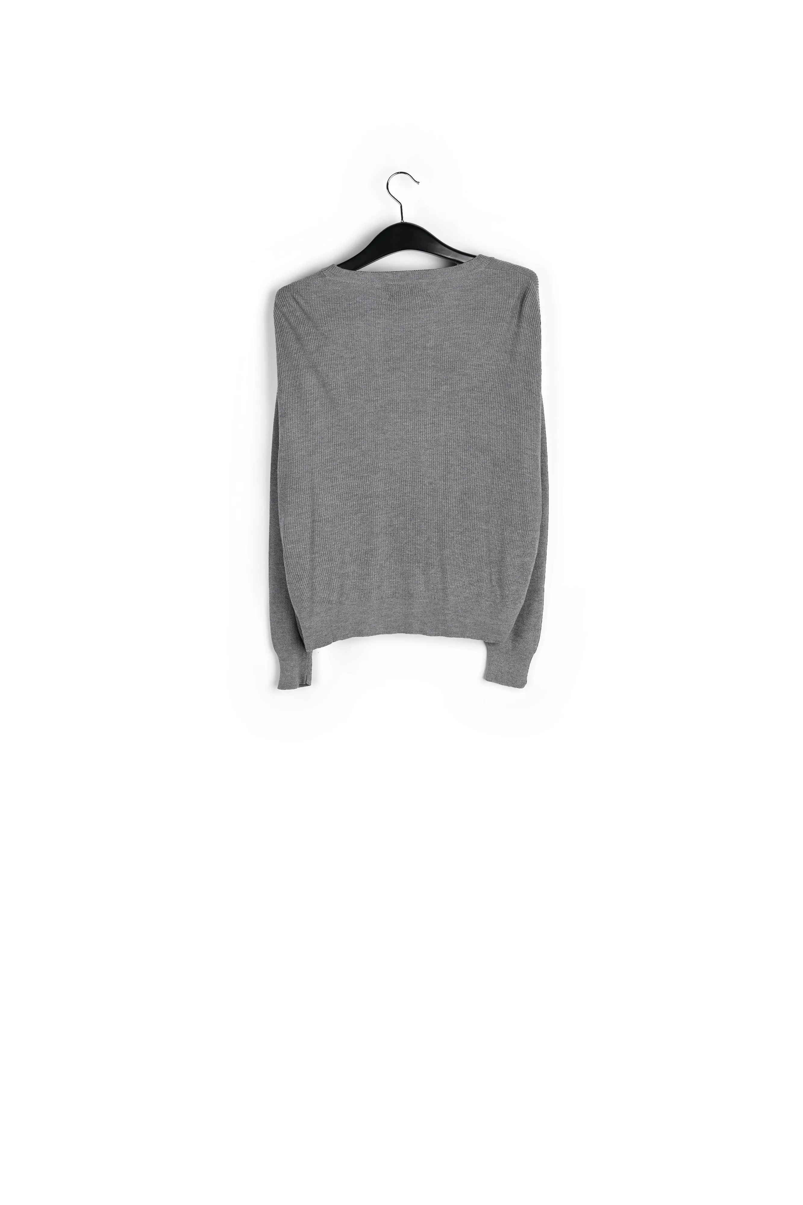 Grey oversized fine-knit sweater