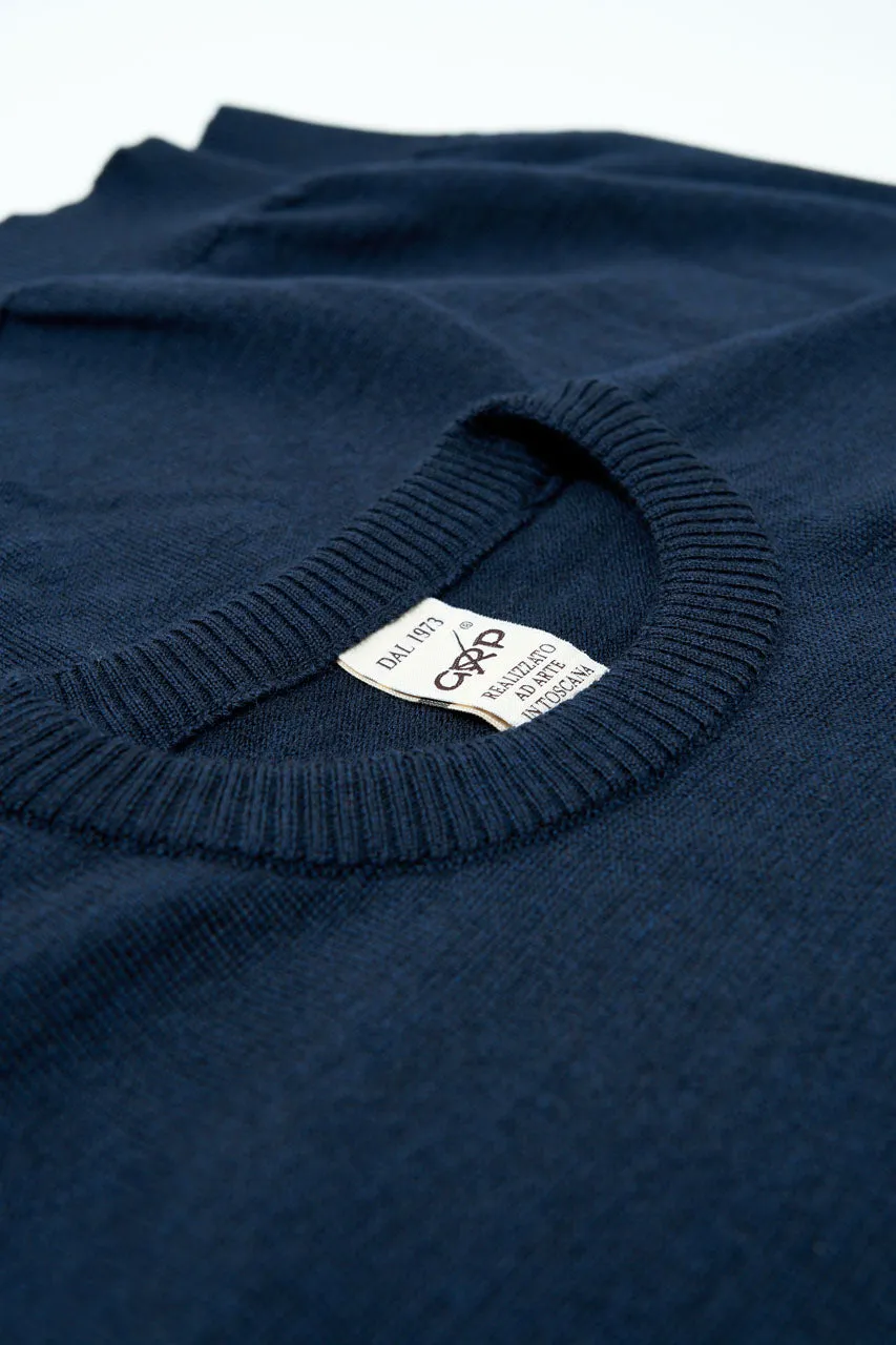 GRP Knitwear Fine Knit Crew SF TEC 1 Merino Blue