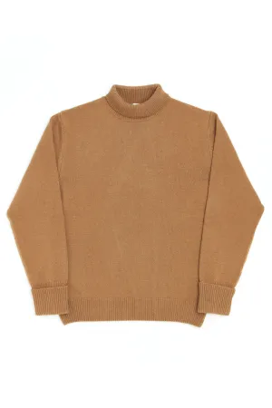 GRP Knitwear Mock Neck Sweater Merino/Cashmere Blend Camel