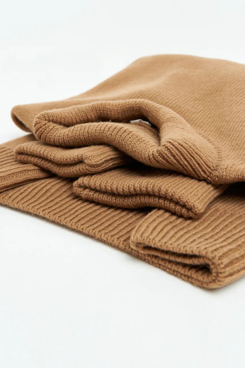 GRP Knitwear Mock Neck Sweater Merino/Cashmere Blend Camel