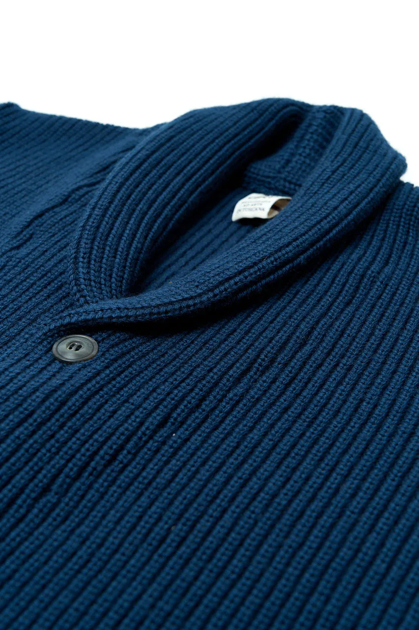 GRP Knitwear Shawl Collar Cardigan SF 7.01 Merino Blue