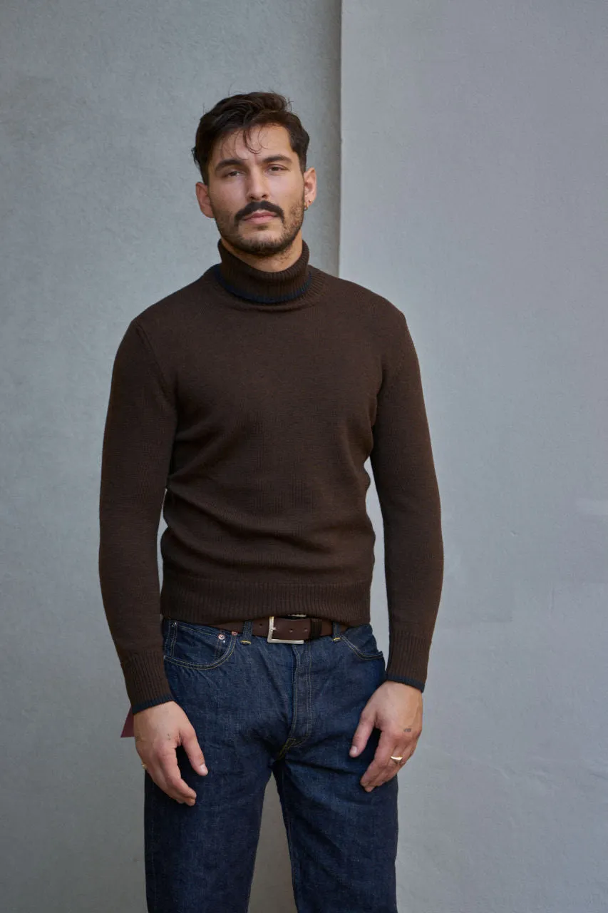 GRP x Max Rohr Merino Roll Neck Brown/Charcoal