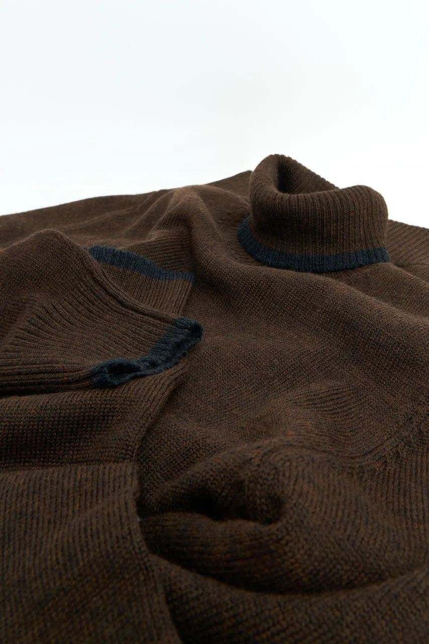 GRP x Max Rohr Merino Roll Neck Brown/Charcoal