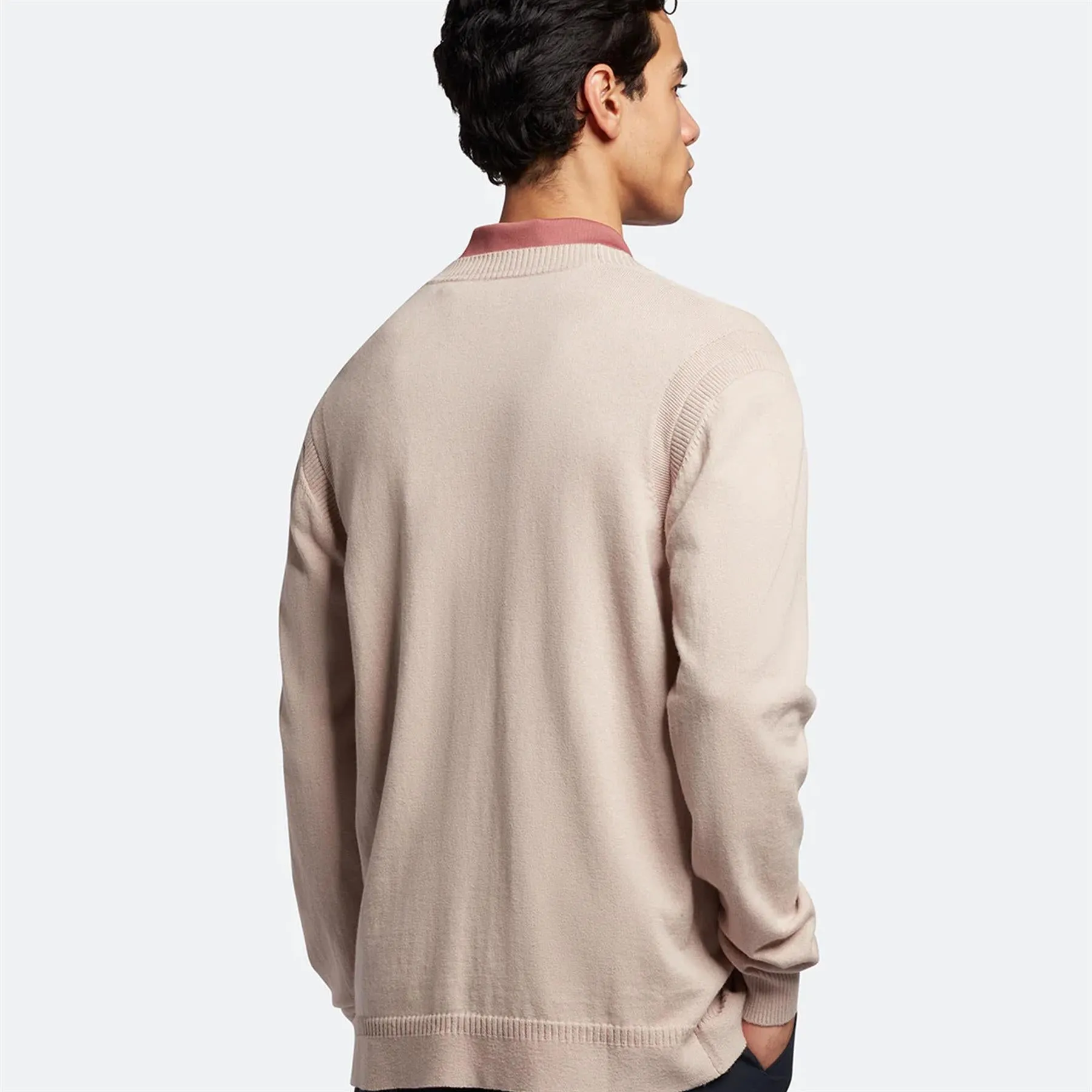Guernsey Golf Cardigan Pink Taupe