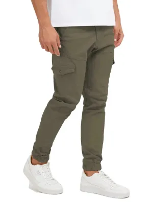 Guess Mens Low Rise Cargo Pants Slim Fit M3BB17WFPQA Olive Green