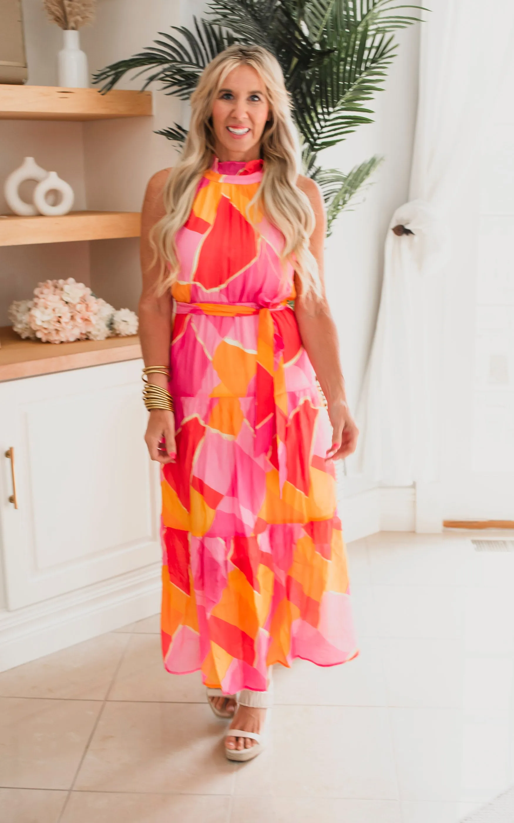Halter Neck Tie Maxi Dress - Final Sale