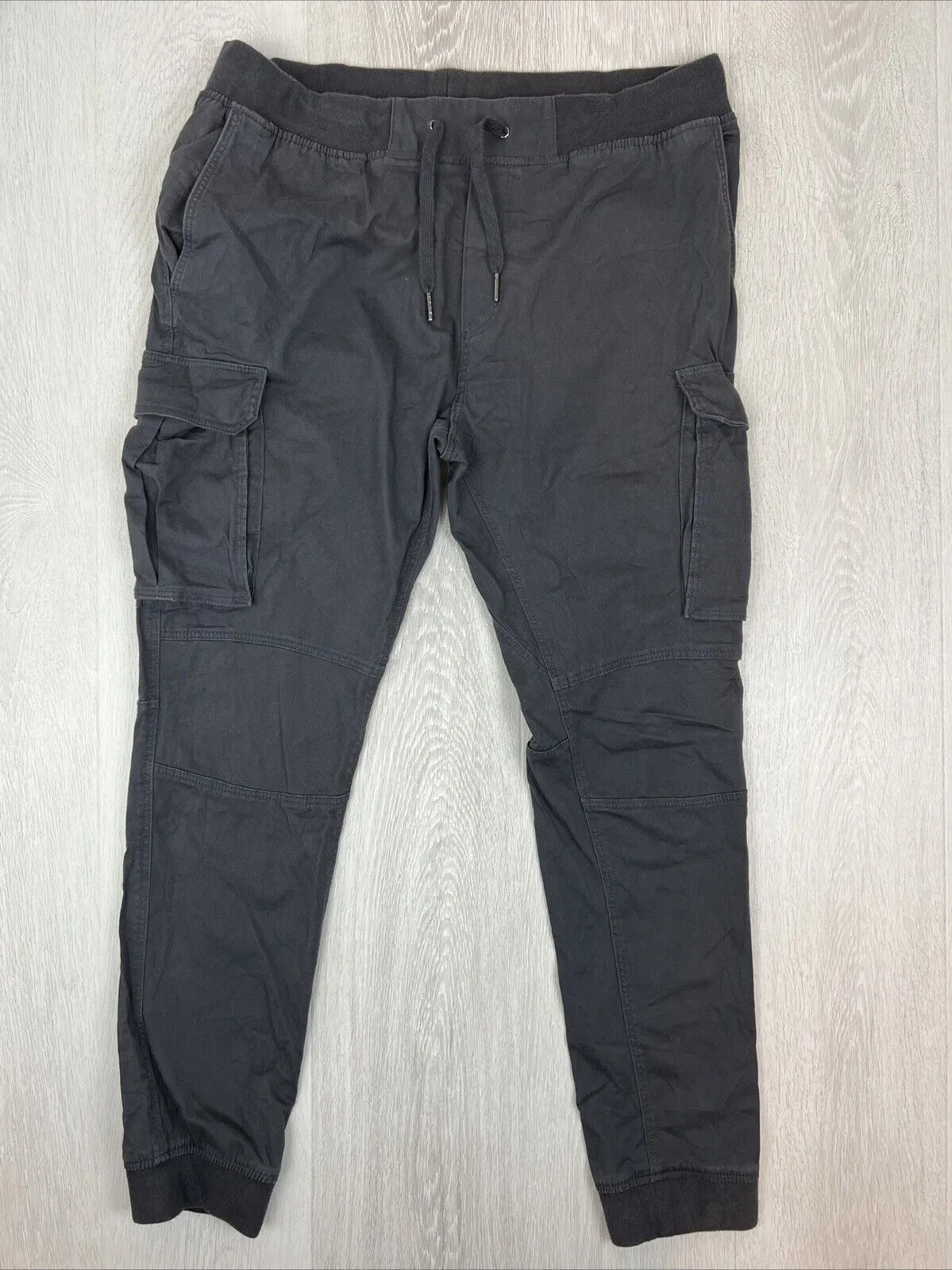 H&M Mens Dark Grey Slim Fit Cargo Jogger Pants Size XL