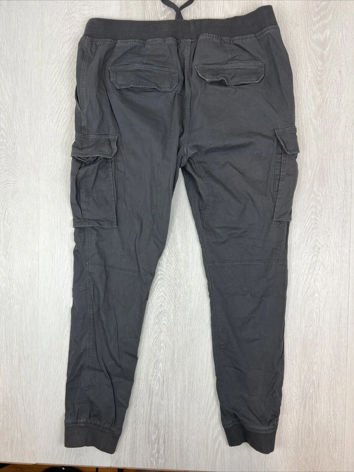 H&M Mens Dark Grey Slim Fit Cargo Jogger Pants Size XL