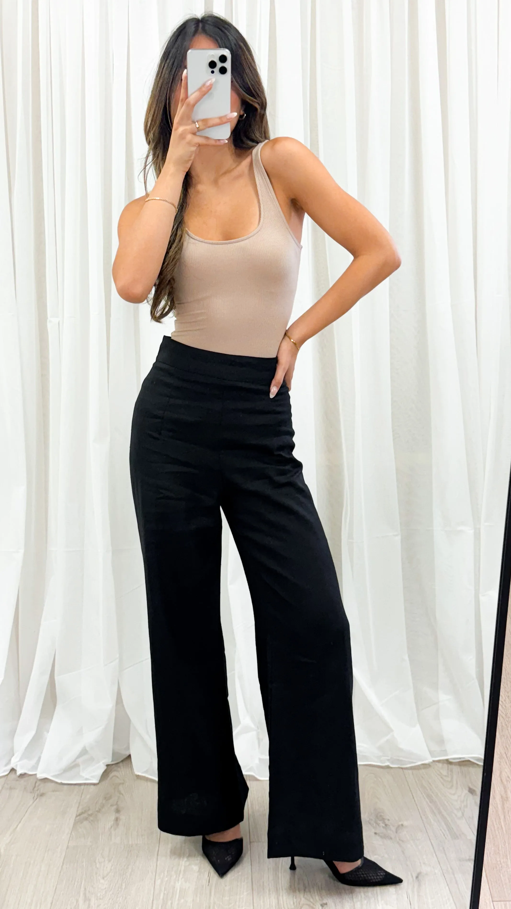 HANNAH LINEN PANT - BLACK