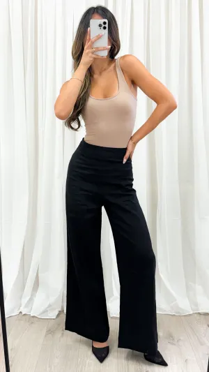 HANNAH LINEN PANT - BLACK