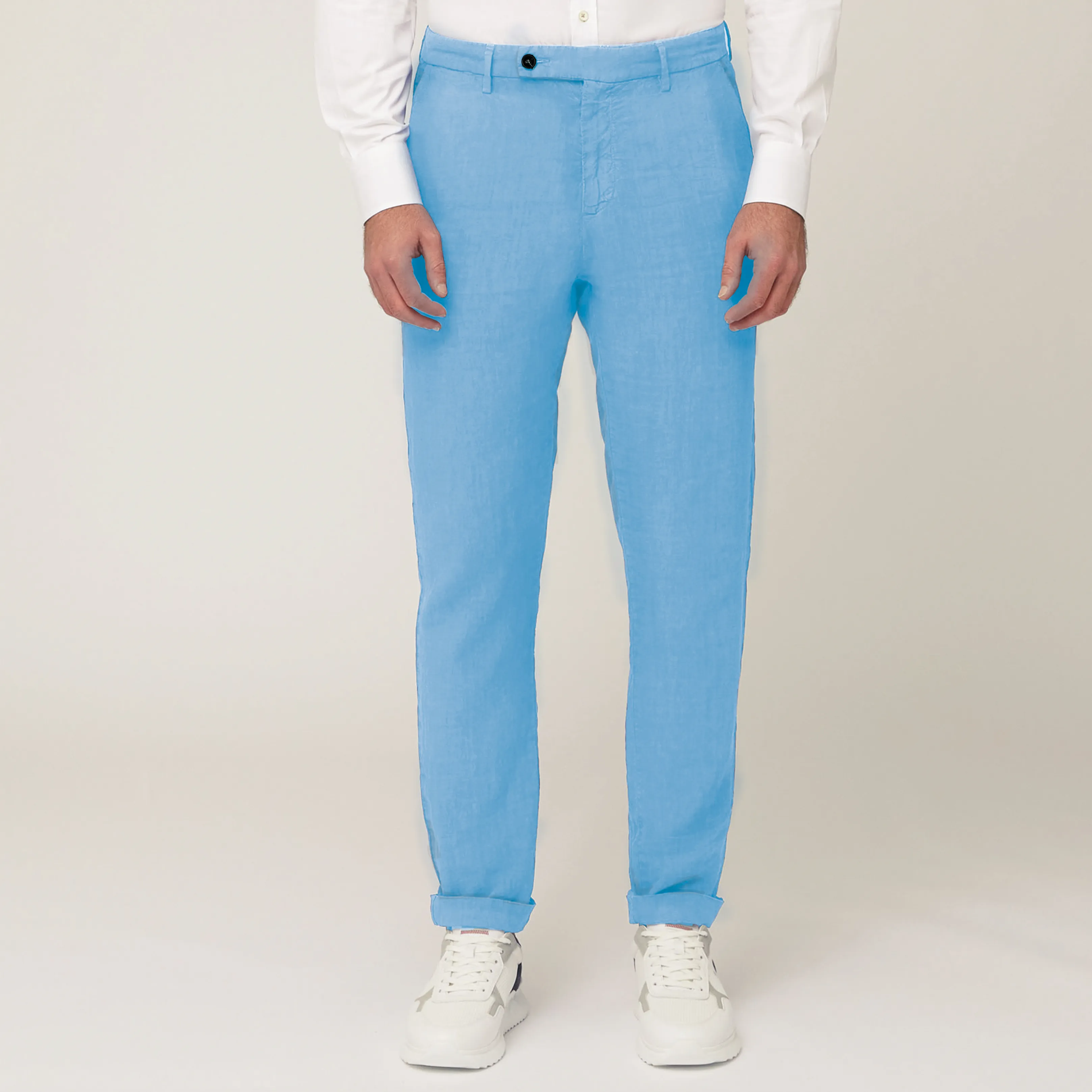 Harmont & Blaine Linen Pants - Light Blue