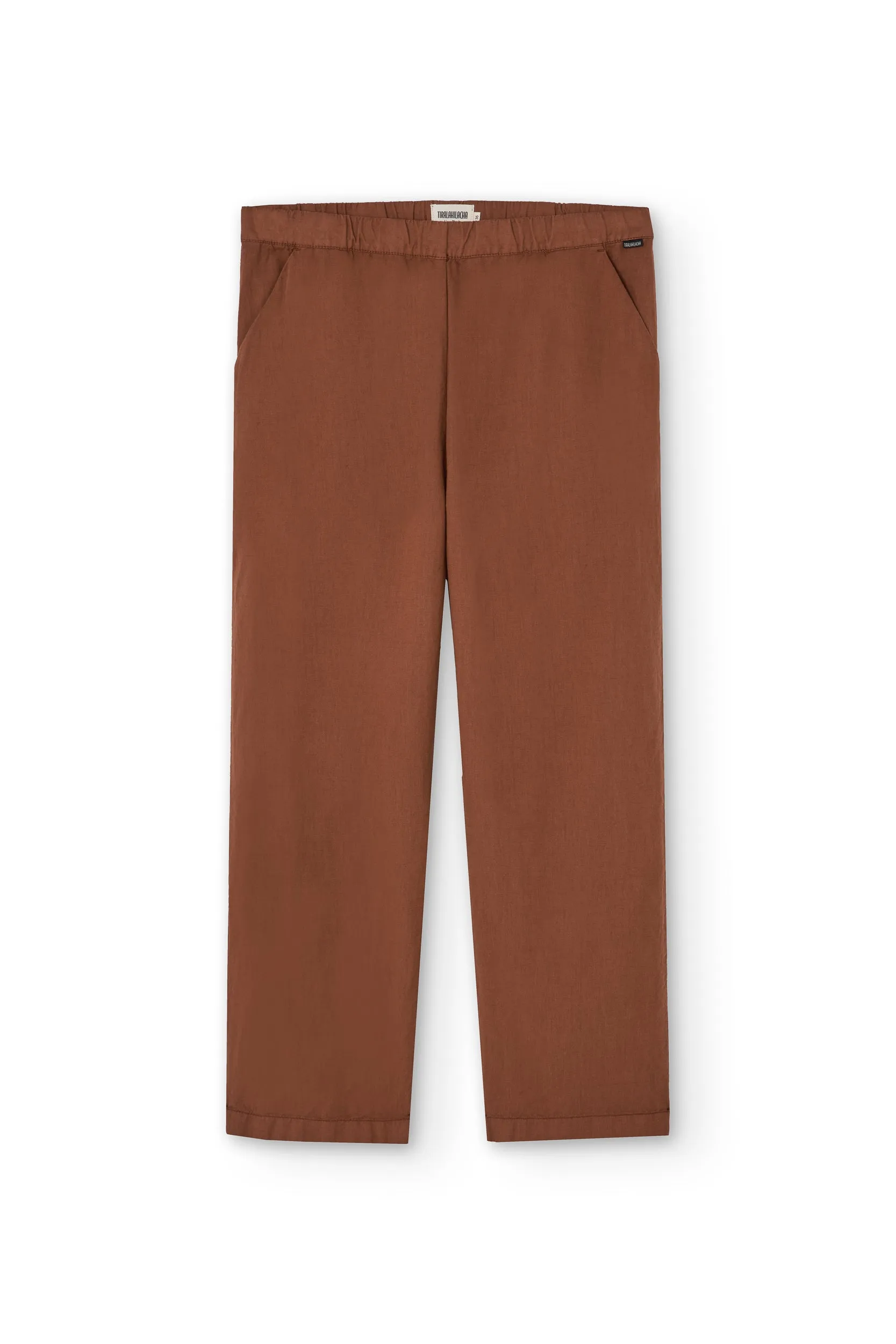 Henna Oversized Linen Blend Pants In Terracotta