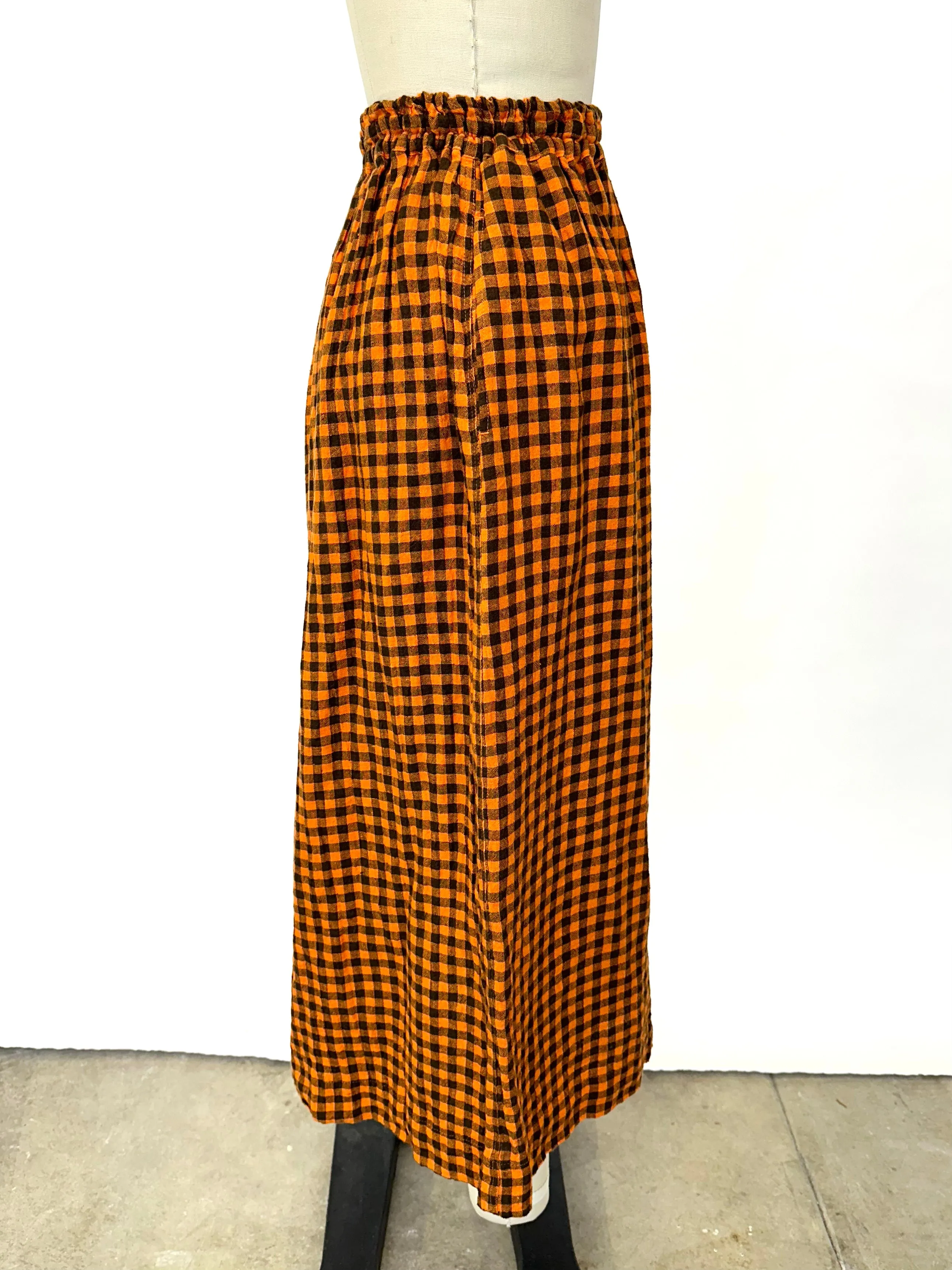 Ichi Antiquities Linen Gingham Pants