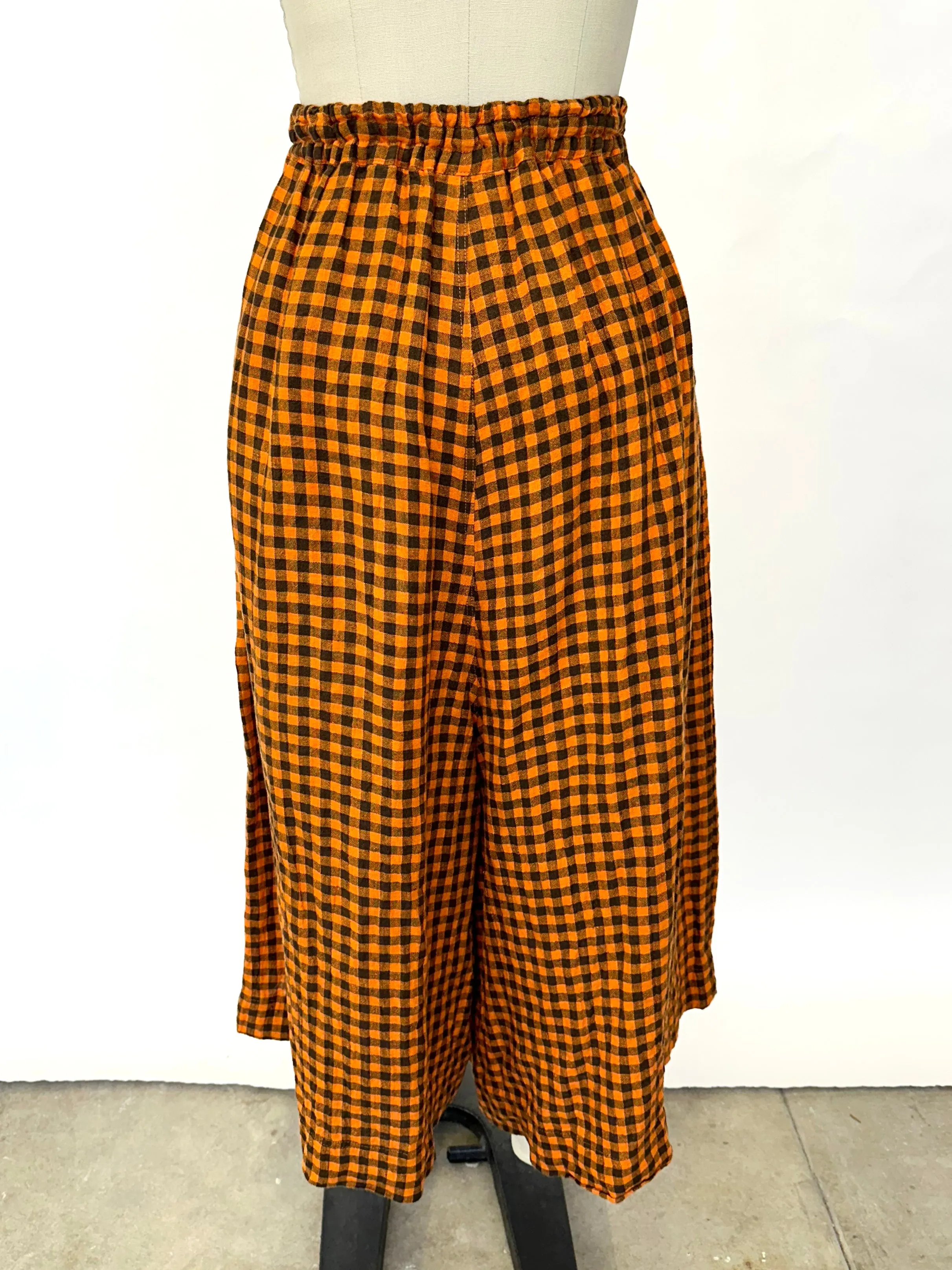 Ichi Antiquities Linen Gingham Pants