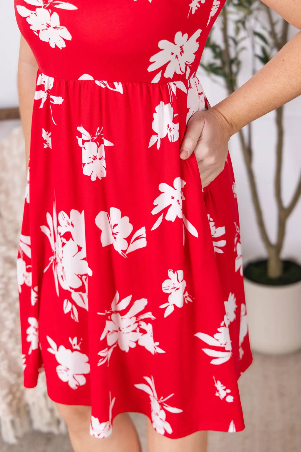 IN STOCK Kelsey Tank Dress - Red Floral