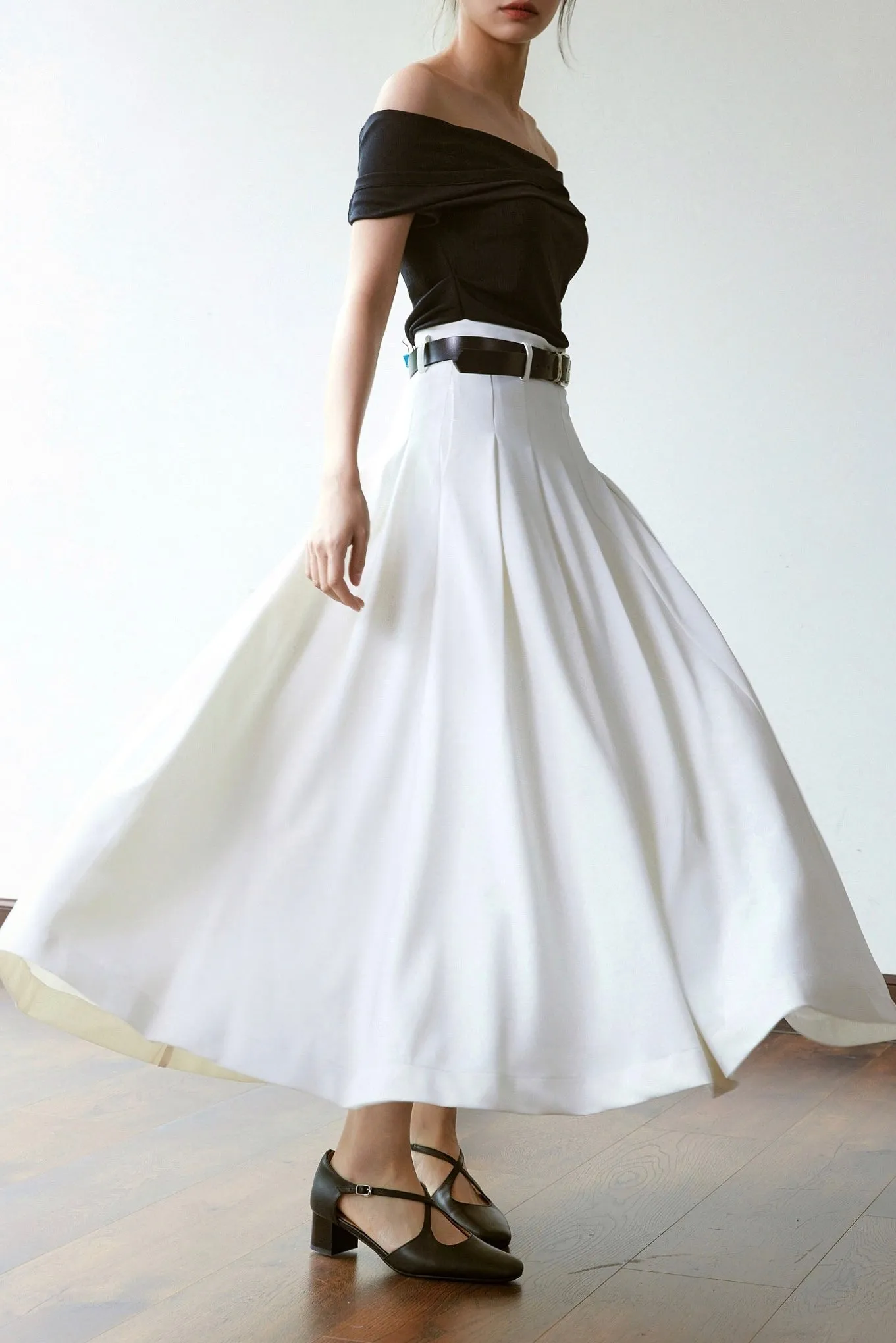 Intention Acetate Off The Shoulder Top