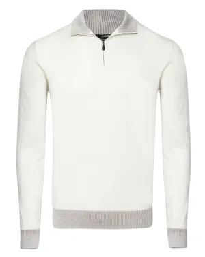 Ivory Fine Gauge Quarter Zip