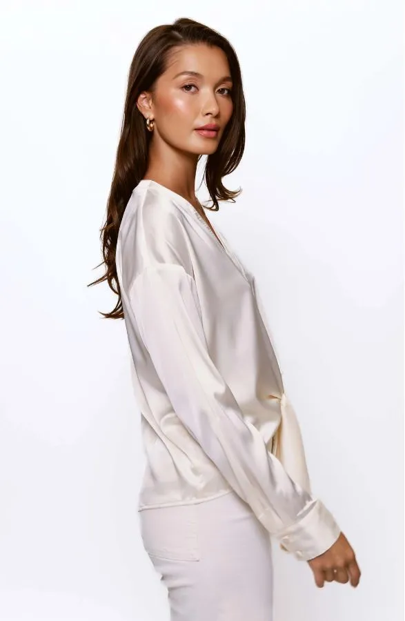 Ivory Tie Blouse