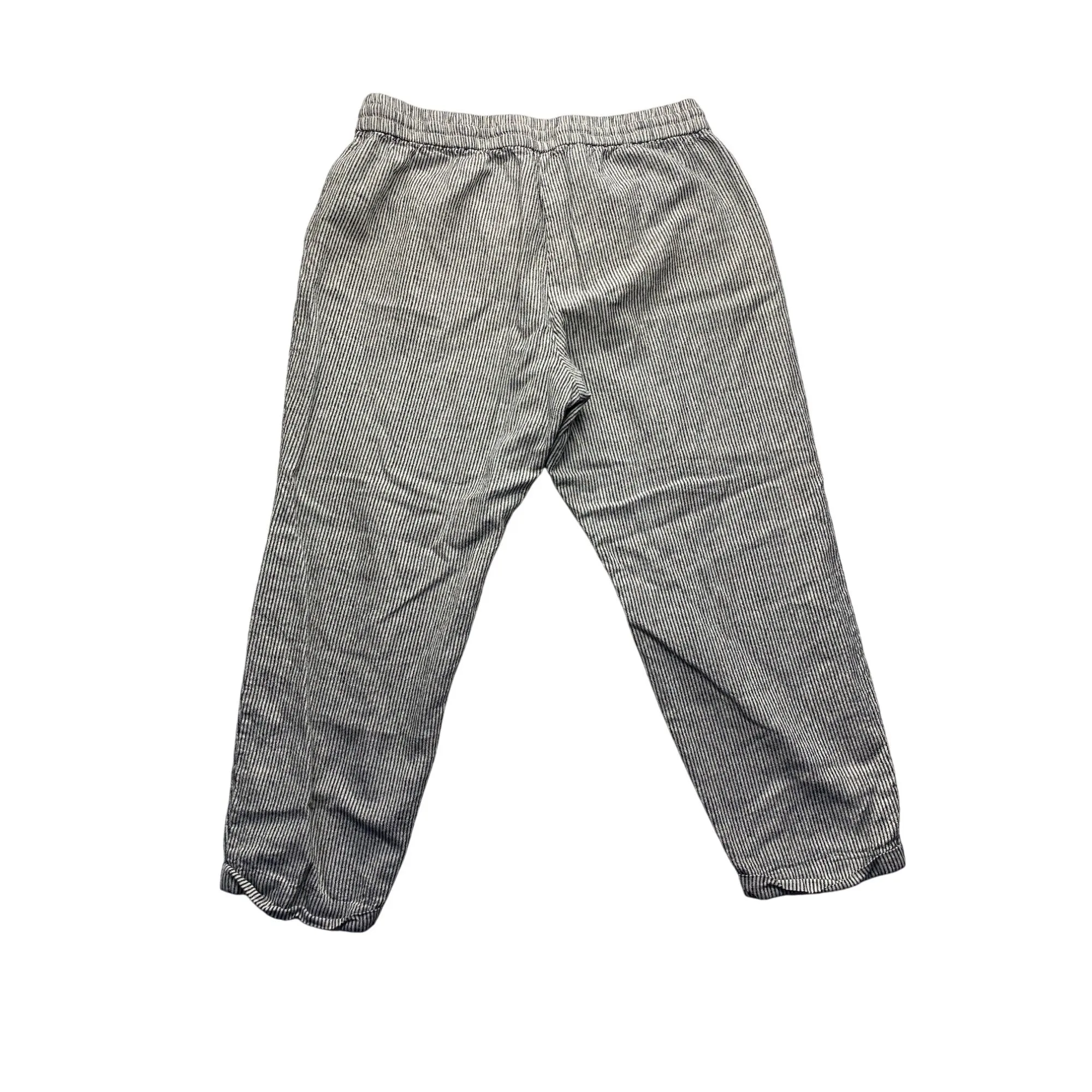 J.Crew Womens Striped Linen/Cotton Blend Elastic-Waist Pants #7326