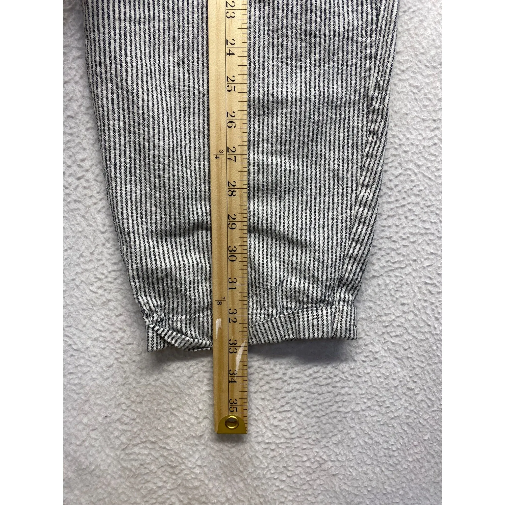 J.Crew Womens Striped Linen/Cotton Blend Elastic-Waist Pants #7326